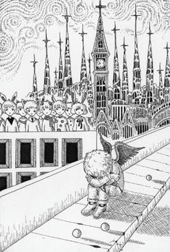 Monochrome “Ink drawing” Illustration, Images and Pictures - 「Many glances」