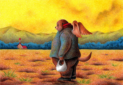 Fairy tale Illustration “Angel Dog” Illustration, Images and Pictures - 「Dusk」