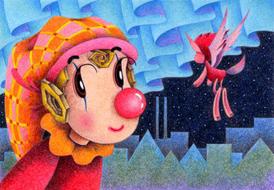 Romantic pierrot Illustration, Images and Pictures - 「Conversation with fairy」
