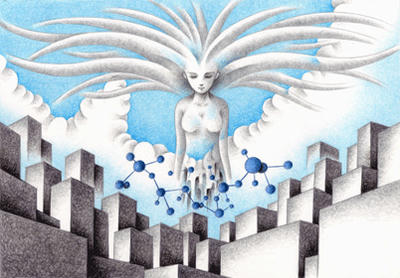 Science fiction Illustration, Images and Pictures - 「Goddess of the sky」