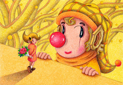 Romantic pierrot Illustration, Images and Pictures - 「Pierrot's lover」