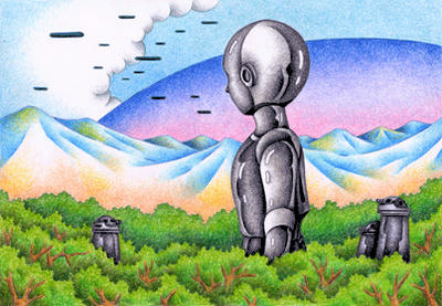 Science fiction Illustration, Images and Pictures - 「Robot that came from space」