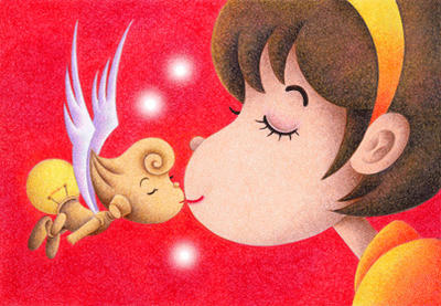 Lovely fairy Illustration, Images and Pictures - 「Kiss」