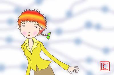 Cute girl Illustration, Images and Pictures - 「I feel the breeze」
