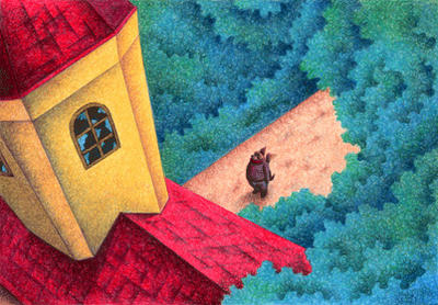 Fairy tale Illustration “Angel Dog” Illustration, Images and Pictures - 「Person who stops」