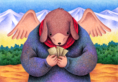 Fairy tale Illustration “Angel Dog” Illustration, Images and Pictures - 「A little reward」