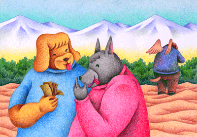 Fairy tale Illustration “Angel Dog” Illustration, Images and Pictures - 「Act of betrayal」