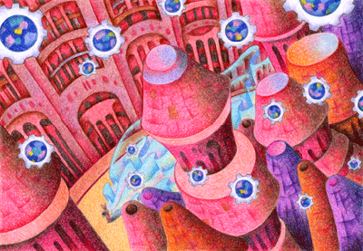 “Snow Cat” Illustration, Images and Pictures - 「City that rusts in red」