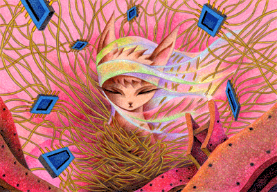 Fairy tale Illustration “Snow Cat” Illustration, Images and Pictures - 「Bunch of wiring」