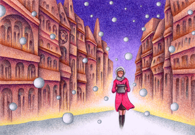 Illustration, Images and Pictures - 「Street where it snows」