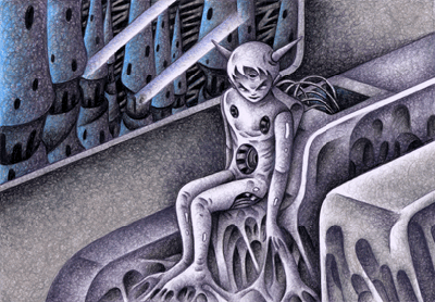 Science fiction Illustration, Images and Pictures - 「Demon who lives in city」