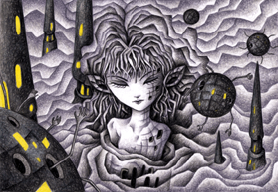 Science fiction Illustration, Images and Pictures - 「Magnetic field」