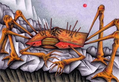 Science fiction Illustration, Images and Pictures - 「Space crab in quay」
