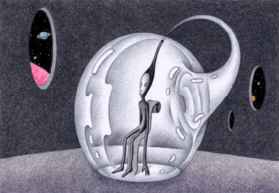 Science fiction Illustration, Images and Pictures - 「Meditated time traveler」