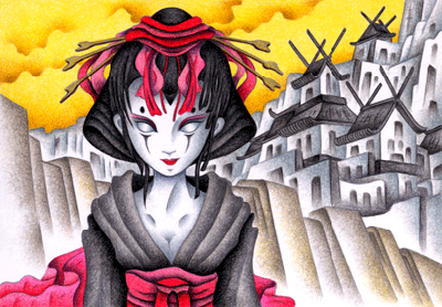 Science fiction Illustration, Images and Pictures - 「Japanese robot geisha」