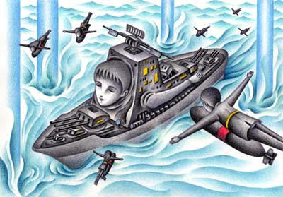 Science fiction Illustration, Images and Pictures - 「Naval battle of friend and me」