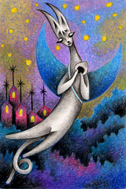 Fantasy Illustration, Images and Pictures - 「Crescent cat」