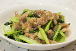小松菜豚肉炒め