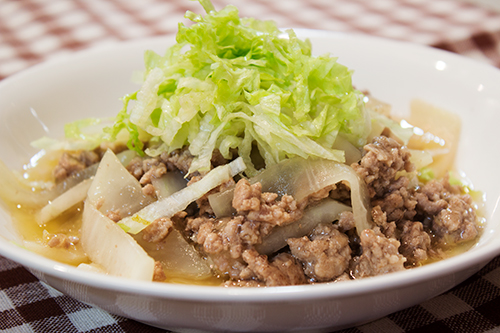 大根とひき肉の炒め煮