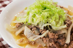 大根とひき肉の炒め煮