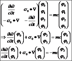 ディラック方程式のパウリ行列的表現
