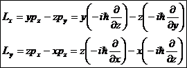 角運動量演算子のx成分とy成分