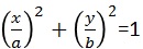 (x/a)^2+(y/b)^2=1