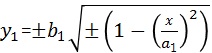 y1=±b1√(1-(x/a1)^2))