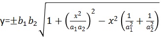 ±b1b2√(1+(x^2/a1/a2)^2-x^2(1/a1^2+1/a2^2))