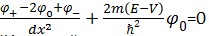 (φ(+)-2φ(0)+φ(-))/dx^2+2m(E-V)φ(0)/ħ^2=0