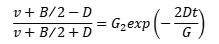 (v+B/2-D)/(v+B/2+D)=G2exp(-2Dt/G)