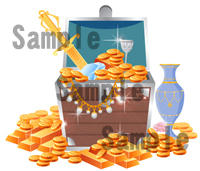 宝箱　宝物　金貨　イラスト素材