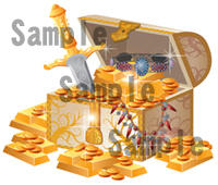 宝箱　宝物　金貨