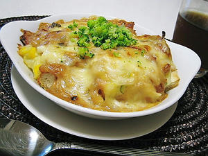 ポテトサラダでグラタン