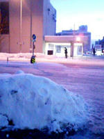 都会の雪景色