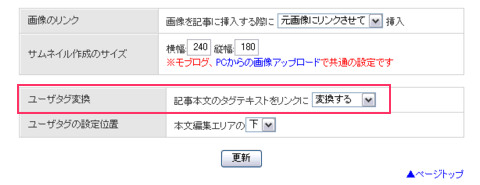 FC2の投稿設定画面(抜粋)