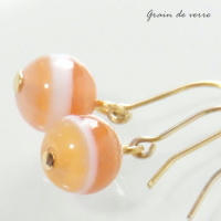 サードニクスの一粒ピアス