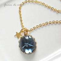 ヴィンテージスワロフスキー/スターカボションのネックレス（モンタナ）