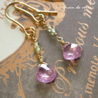 キュービックジルコニア&times;ペリドットのピアス