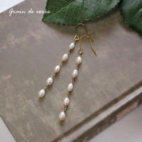 淡水パールのラインピアス