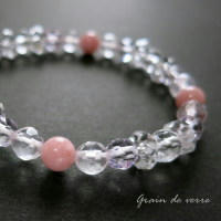 天然石のブレスレット/ピンクオパール&times;水晶&times;ローズアメジスト&times;ローズクォーツ