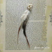 フェザー&times;パールのロングピアス