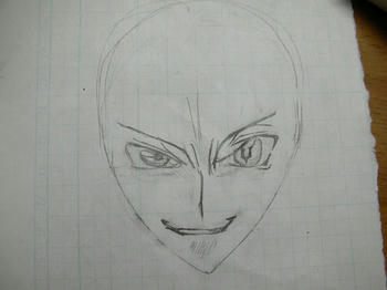 髪を描く前。髪の要素はデカイ