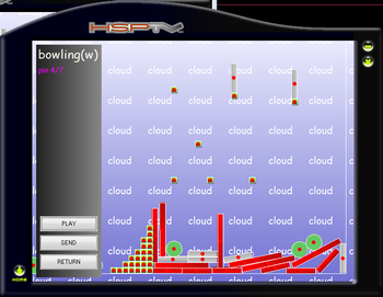 玉を投げて白いのを倒す