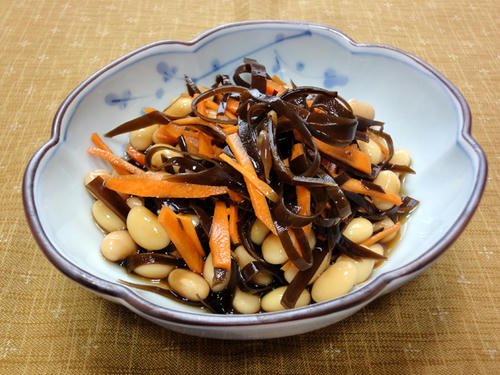 大豆と鳴門昆布和え
