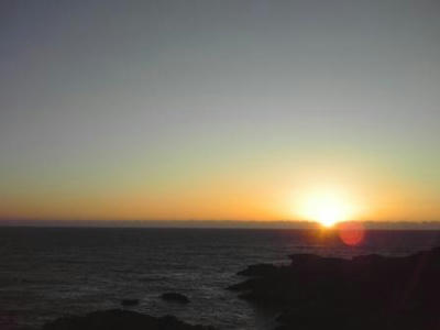 冬の伊豆の夕日