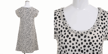 UNRELISH 通販の流行のＴ／Ｒベア豹柄ビジューワンピ