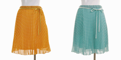 UNRELISH 通販 流行 ドット柄シフォンプリーツスカート