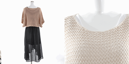 ゆるニット+テールマキシワンピ