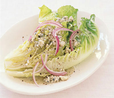 Romaine Wedges with Tangy Blue Cheese Vinaigrette